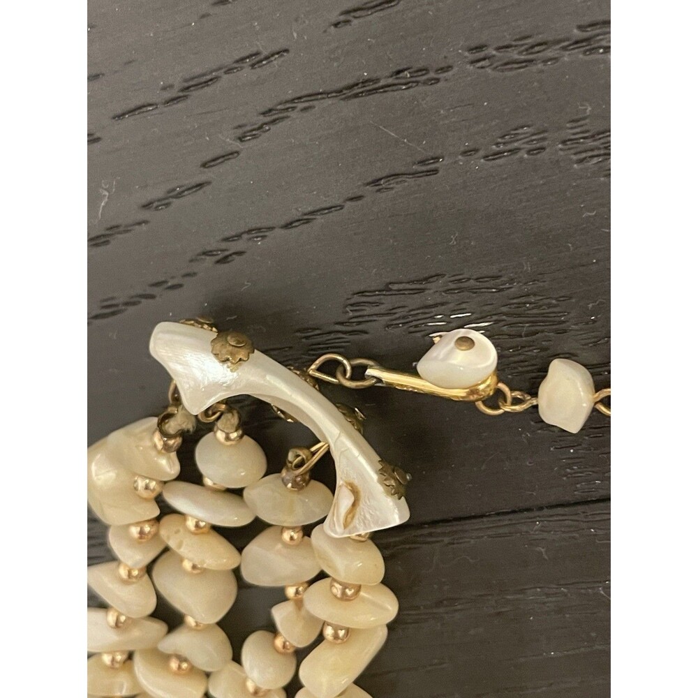 Vintage 4 Strand Necklace with Gold Seed Spacer Beads - Picture 8 of 8